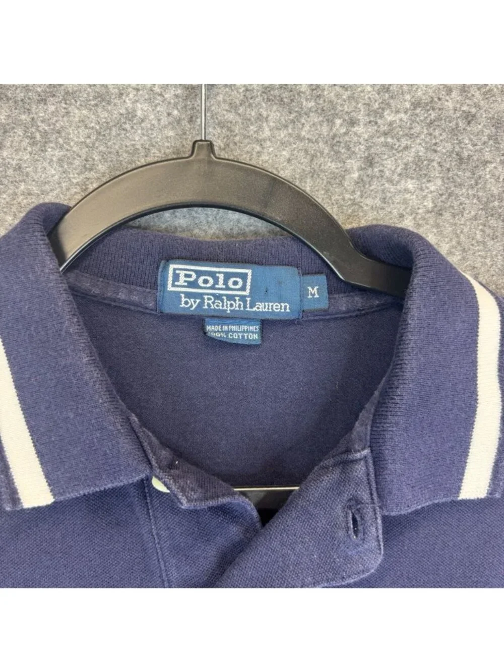 Polo Ralph Lauren Mens Medium Navy Blue Polo Shirt Medium Cotton